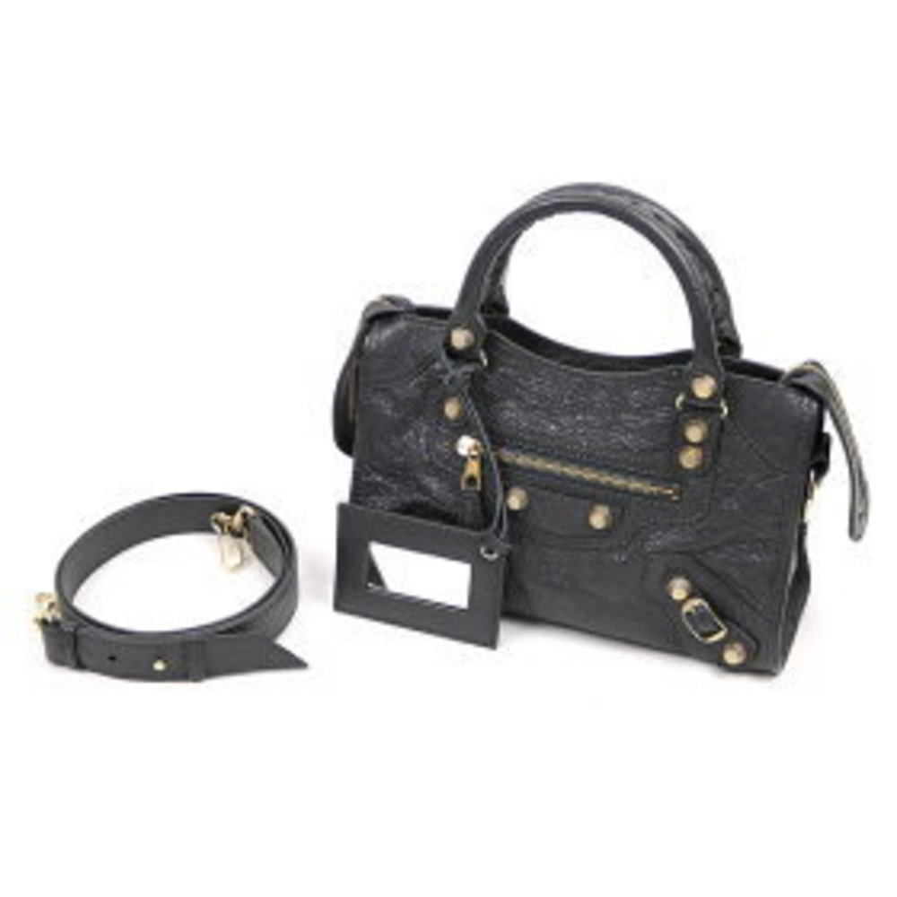 Balenciaga Giant Mini City Grey Lambskin Bag Pochette Crossbody